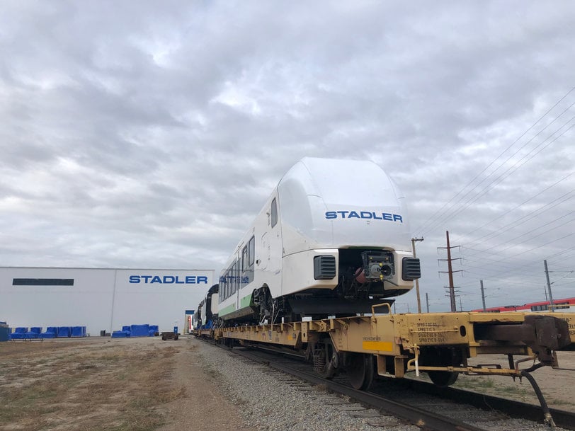 First DMU for SBCTA leaves Stadler factory